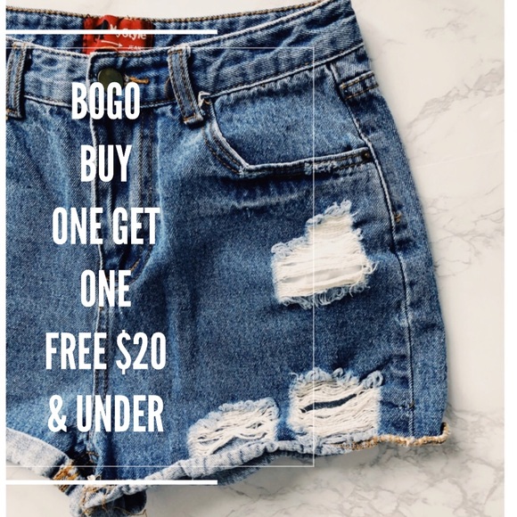 Vintage Pants - Vintage High Waisted CutOff Distressed Denim Short